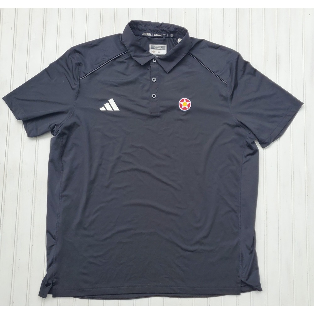 Adidas ULM Warhawks Mens XL Black Aeroready Performance Polo Shirt Blokecore